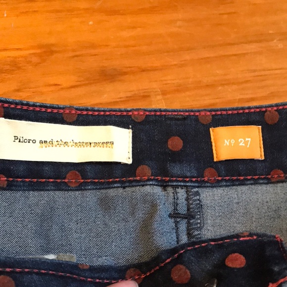 PILCRO 27 Denim Polka Dot Pencil Skirt - Picture 7 of 8